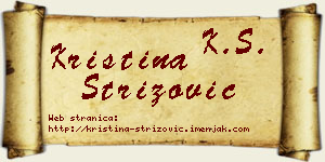 Kristina Strizović vizit kartica